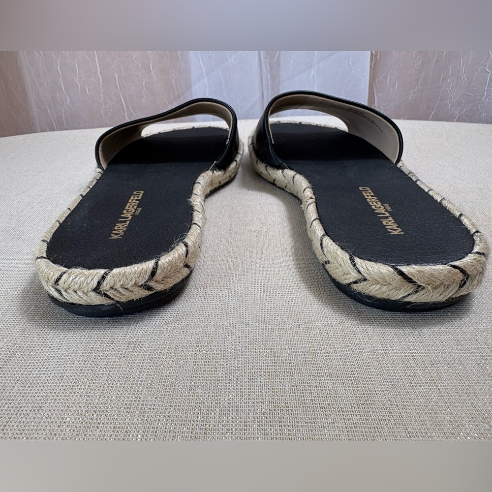 Karl Lagerfeld Paris Niya Women’s Leather Slip On Espadrille Sandals-Size: 8 - Picture 3 of 8